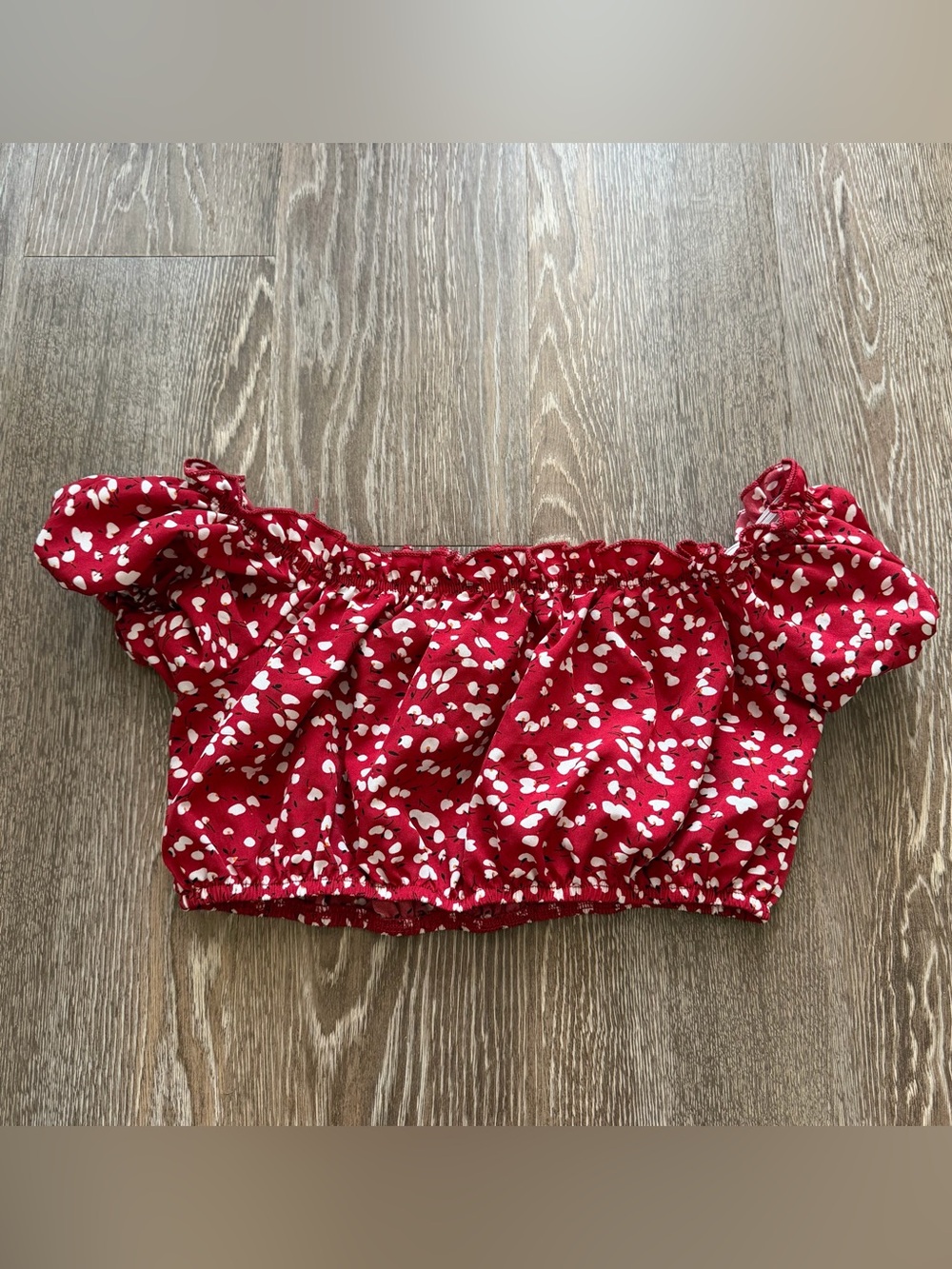 SHEIN Red Off-Shoulder Crop Top